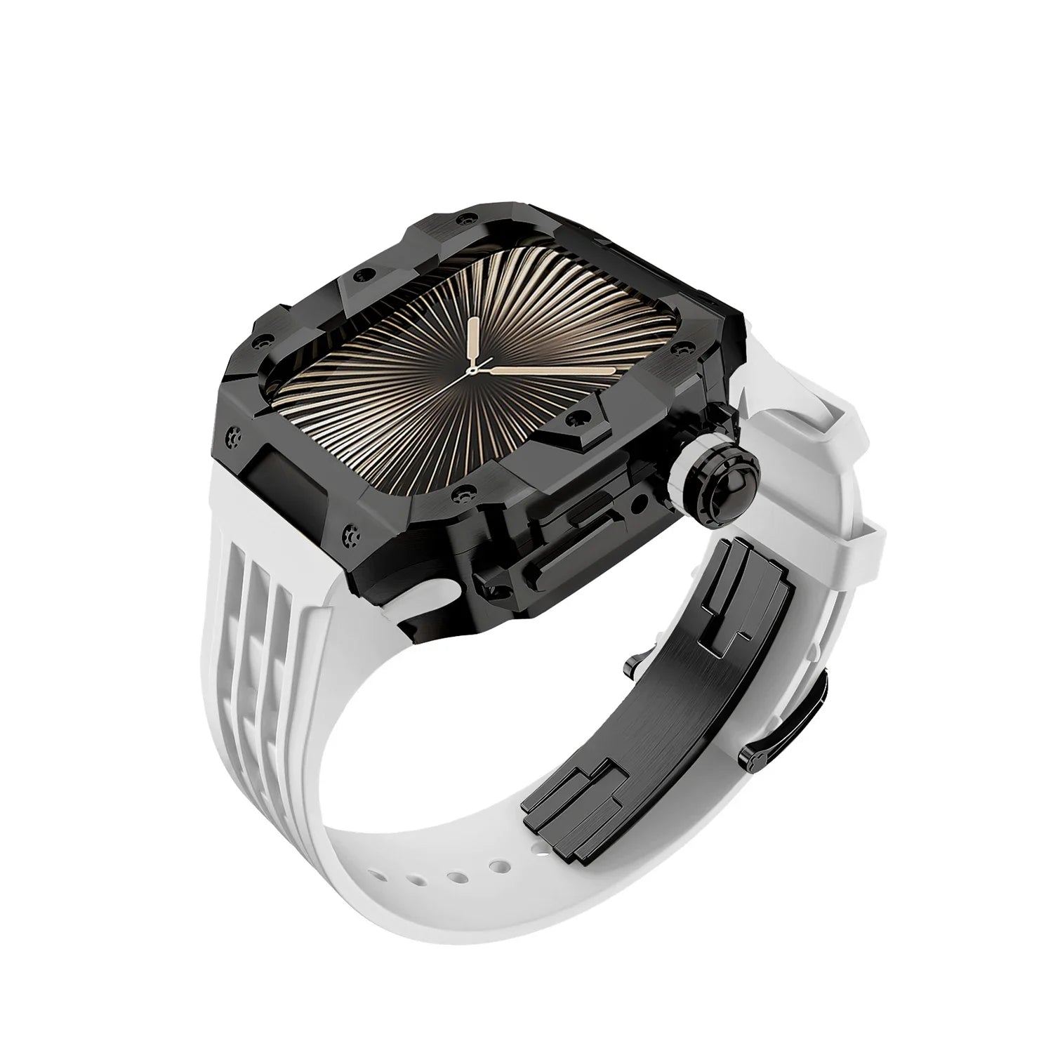Luxury Stainless Steel Case & Silicone Strap Modification Kit for Apple Watch Series 10 (46mm)