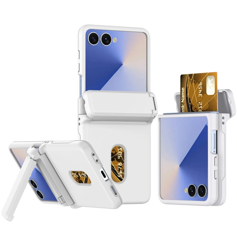 Slim Matte PC Wallet Case with Card Holder for Samsung Galaxy Z Flip 7