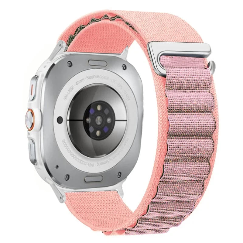 Breathable Nylon Weave Watch Band with Metal C-Hook Closure for Samsung Galaxy Watch Ultra 2