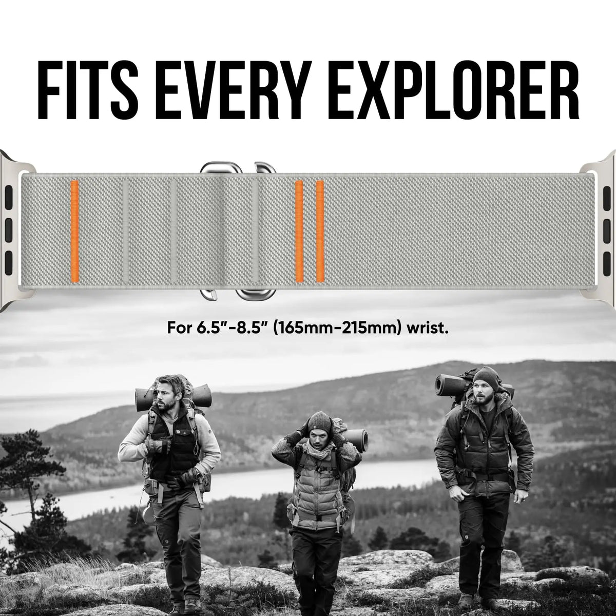 Woven Nylon Loop Closure Band with Shaped Buckle for Apple Watch