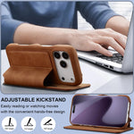Premium Leather Wallet Flip Cover with Card Slots for iPhone 17 Series