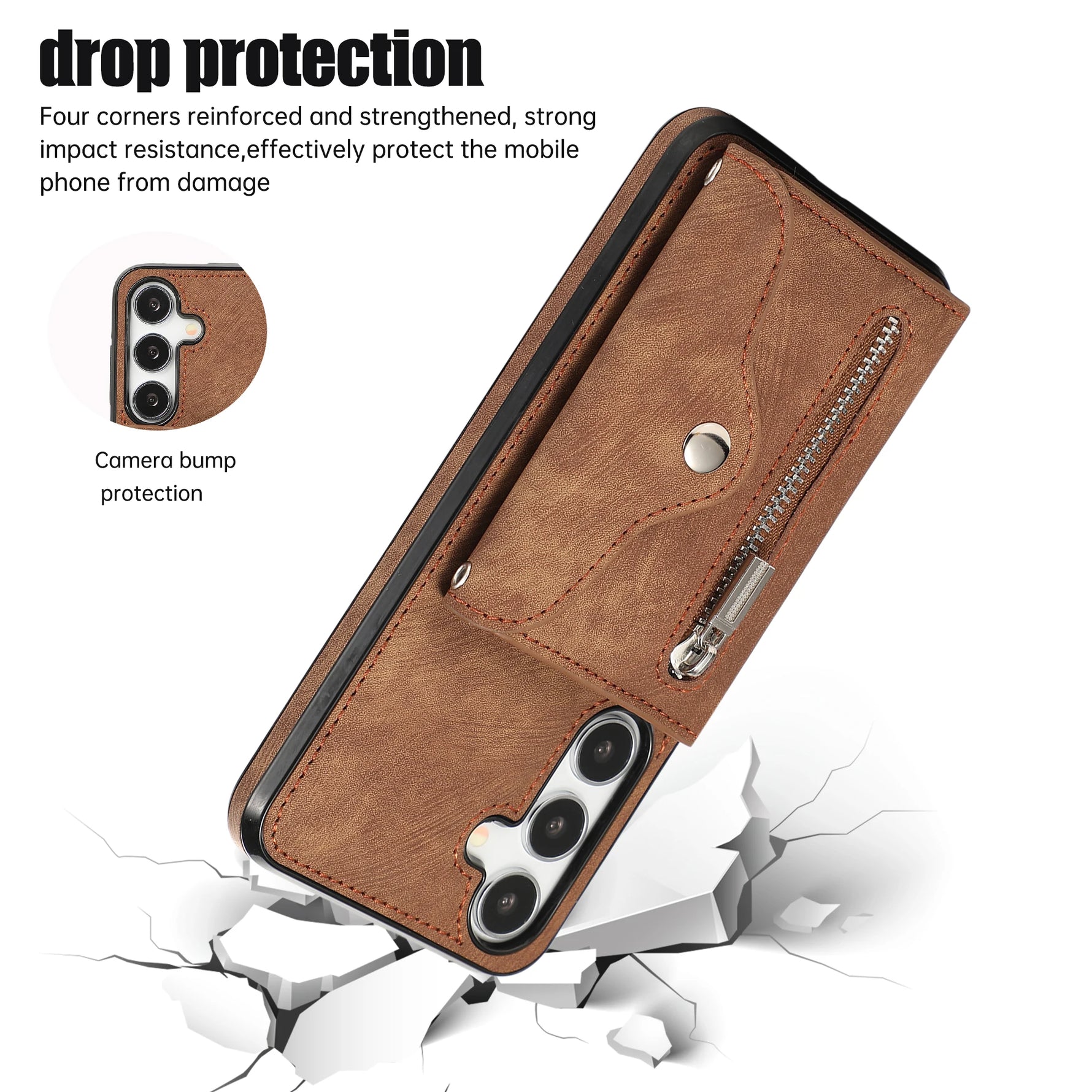 Crossbody Card Slot Wallet Leather Case for Samsung Galaxy S24 Series