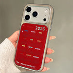Trendy Red 2026 Calendar Phone Case for iPhone 17 Series