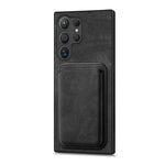 Black phone case with card holder on a white background