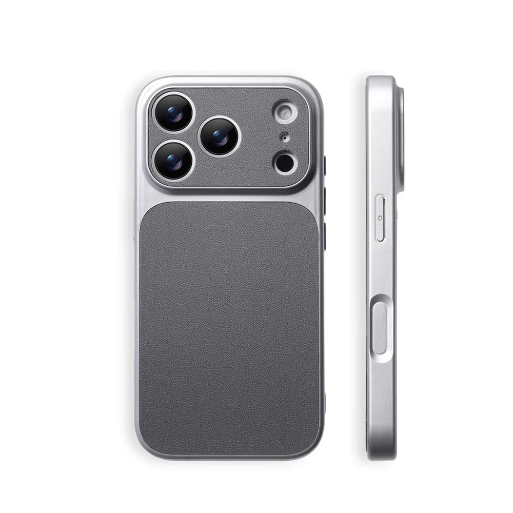 Shockproof Leather Bumper Case with Full Camera Lens Protection for iPhone 17 Series