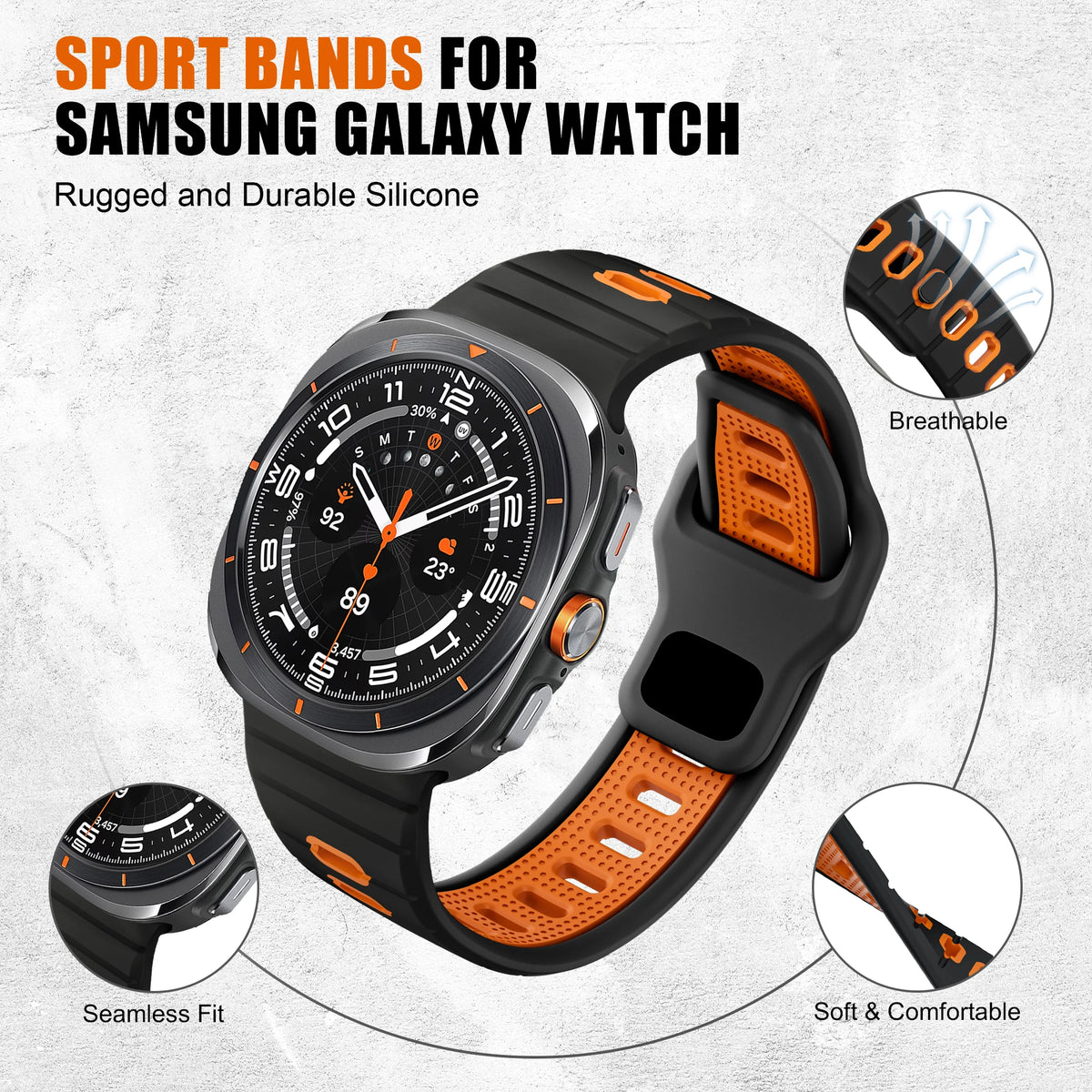 Perforated Silicone Sports Band for Samsung Galaxy Watch Ultra 2