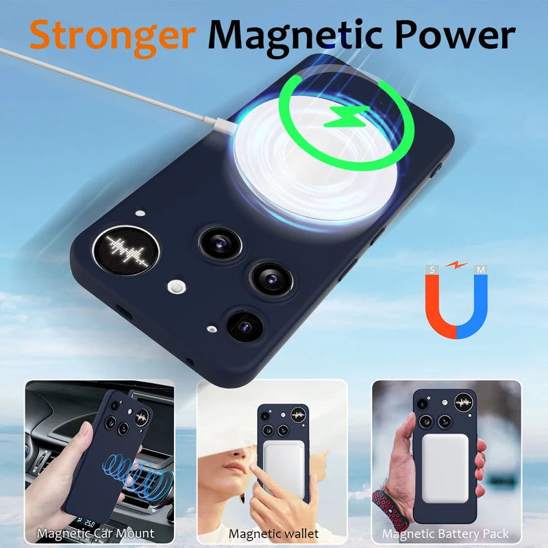 Soft Liquid Silicone Magnetic Case for Nothing Phone 3