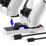 Dual-Slot USB 3.1 Type-C PlayStation 5 Controller Charging Dock