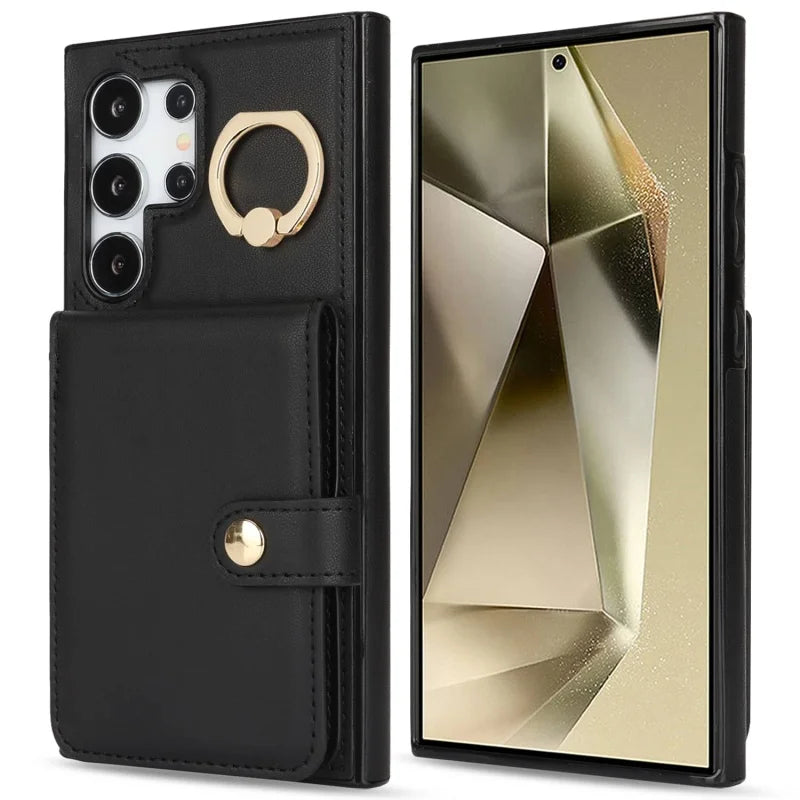 Protective Leather Wallet Case with Card Slots for Samsung Galaxy S24 Series