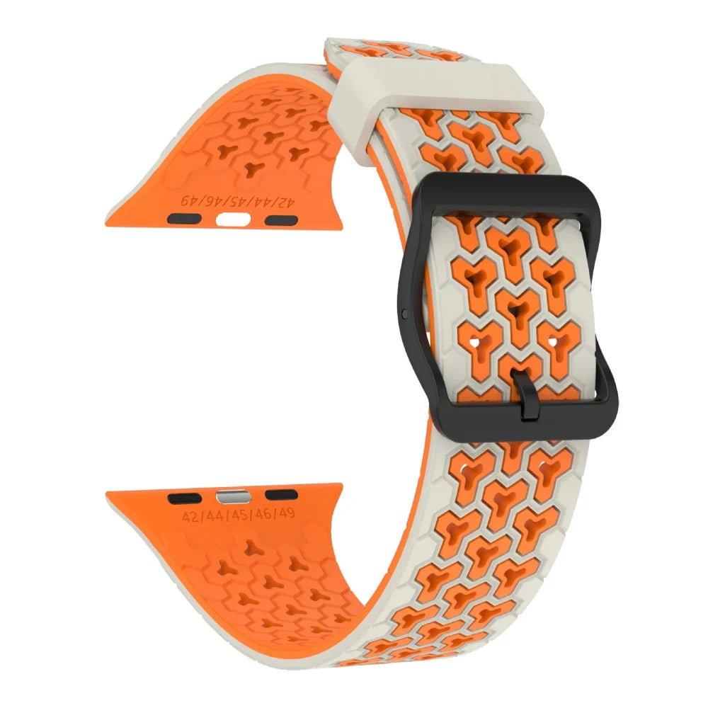Two-Tone Silicone Band with Pin-and-Tuck Buckle for Apple Watch