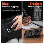 Samsung Galaxy A56 Shockproof Case with Magnetic Rotating Ring Stand & Wallet Cover