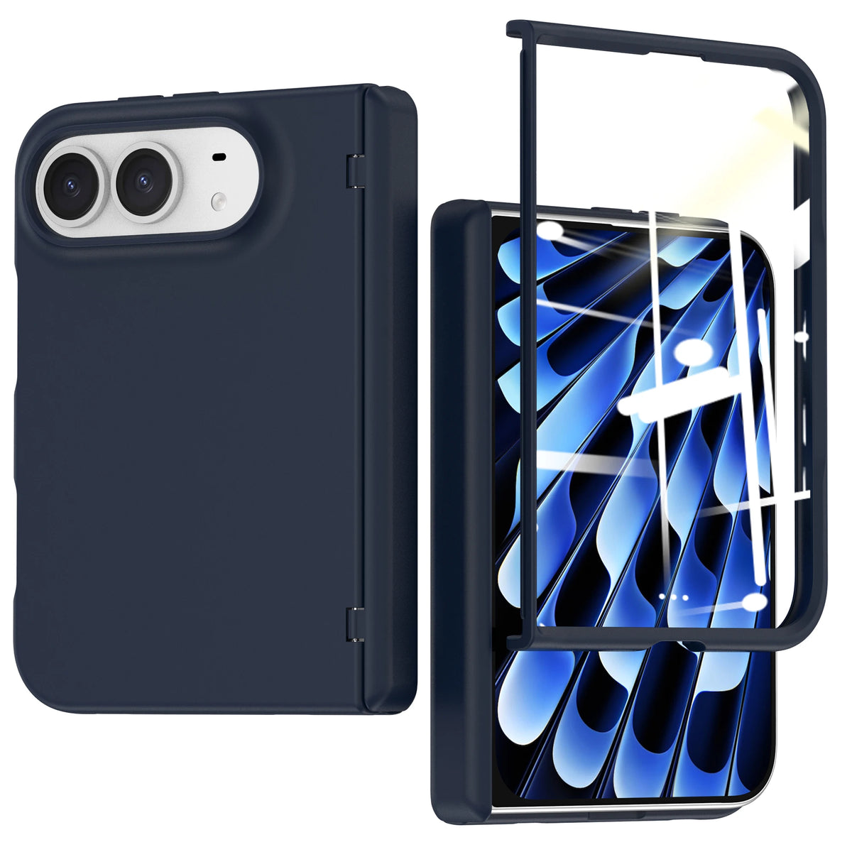 Full-Body Case with Hinge Protection and Built-In Tempered Glass Film for iPhone Duo