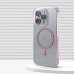 Transparent Frosted MagSafe Case with Oval Glitter Ring for iPhone 16 Series