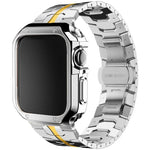Stainless Steel Link Strap + TPU Case Combo for Apple Watch