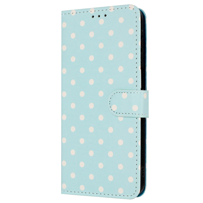 Wave Dot Texture Leather Wallet Phone Case for iPhone 15 Series