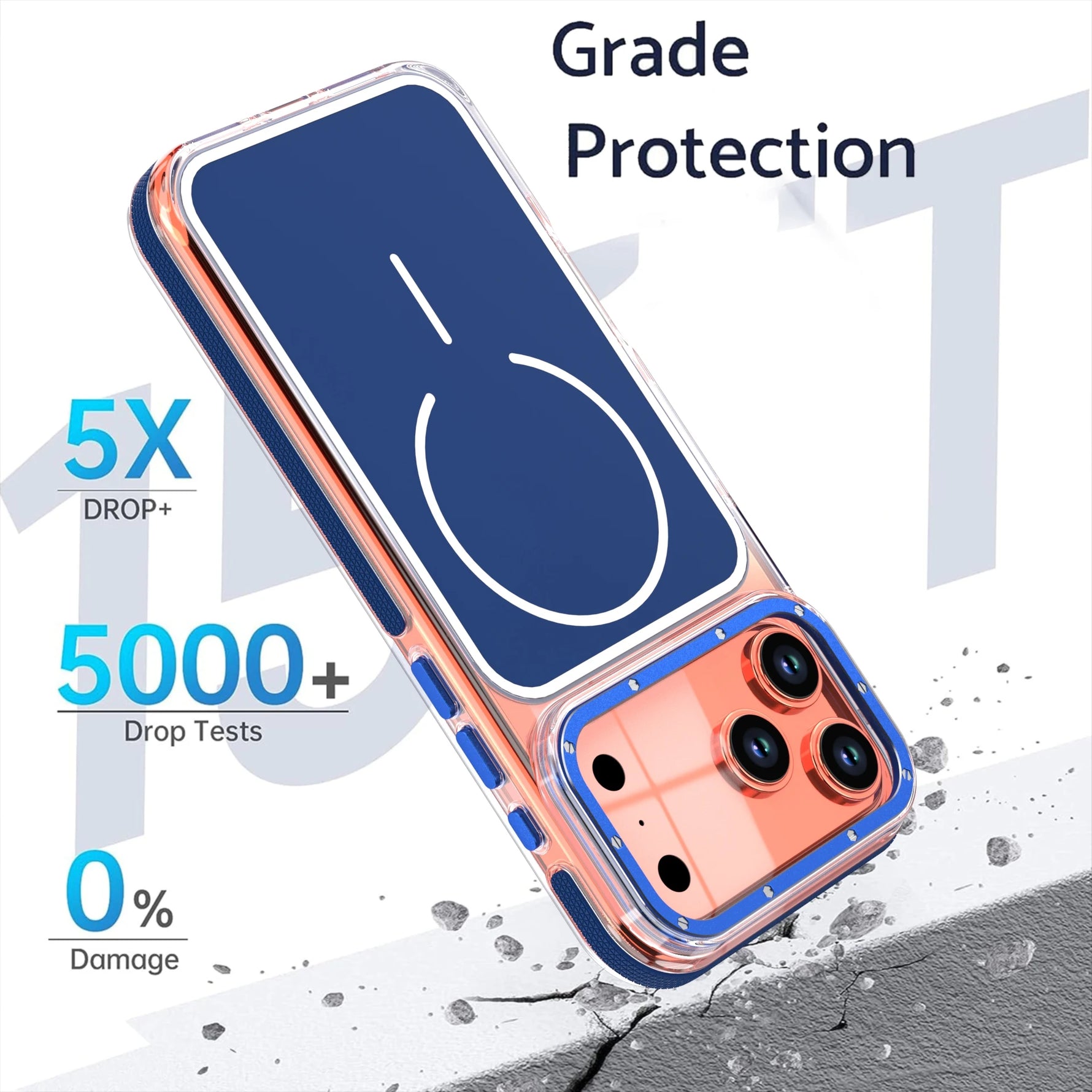 Luxury Two-Tone Border Clear MagSafe Case for iPhone 17 Series
