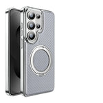 Shockproof Leather Magnetic Case with Rotating Bracket for Samsung Galaxy S26 Series