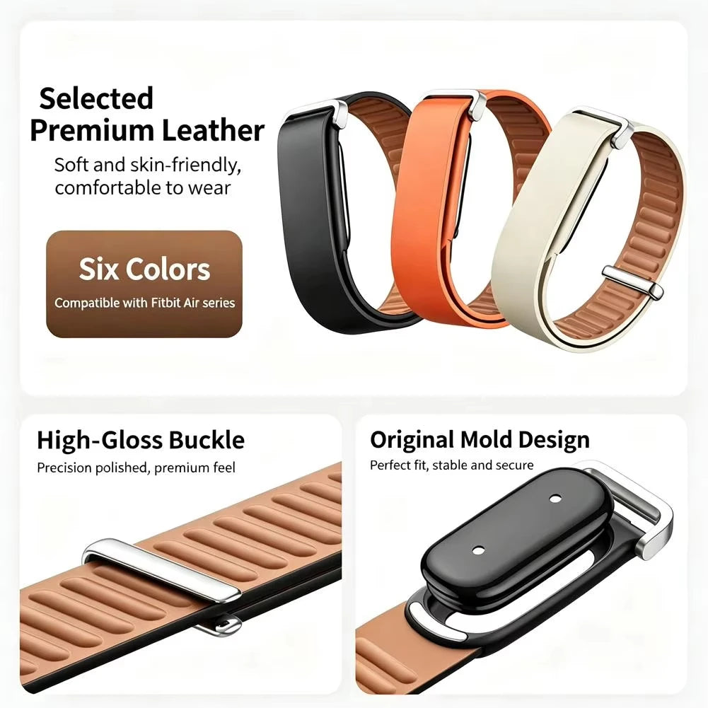 Slide-Lock Leather Strap for Google Fitbit Air