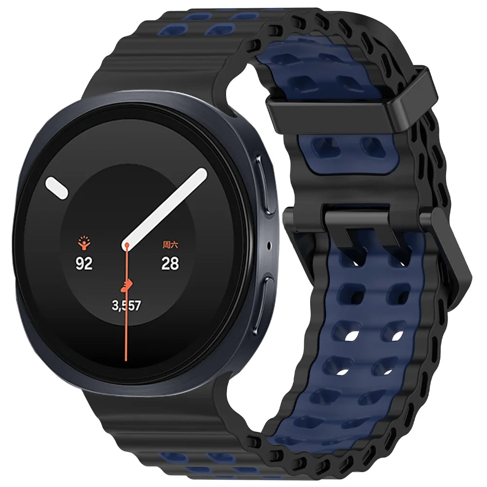 Perforated Silicone Watch Strap with Adjustable Fit for Samsung Galaxy Watch 9