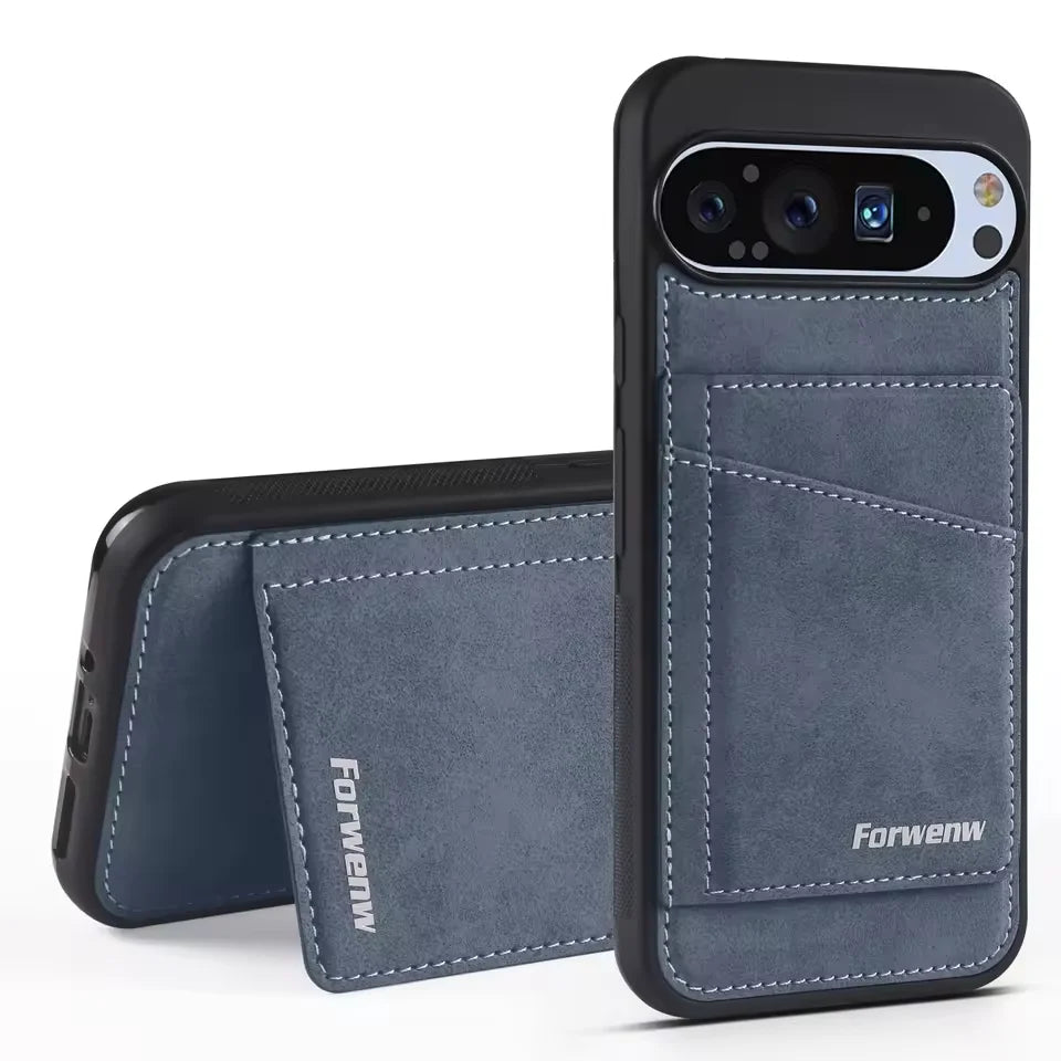 Google Pixel 9 Series Protective PU Leather Case with Card Slot