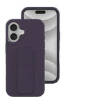 iPhone 16 Series Solid Color Bumper Case with Folding Stand Holder