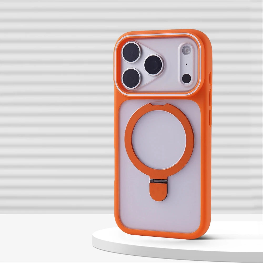 Shockproof Translucent MagSafe Kickstand Case with Raised Camera Ring for iPhone 18 Series