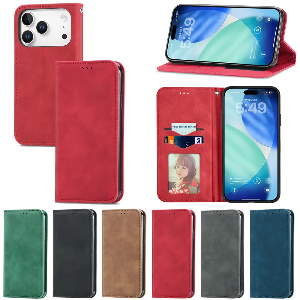Business Flip Wallet Case with Card Holder for iPhone 17 Series