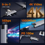 CABLETIME 9-In-1 USB-C Hub For MacBook Pro