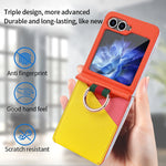 Fashionable Hit Color Leather Case for Samsung Galaxy Z Flip 5