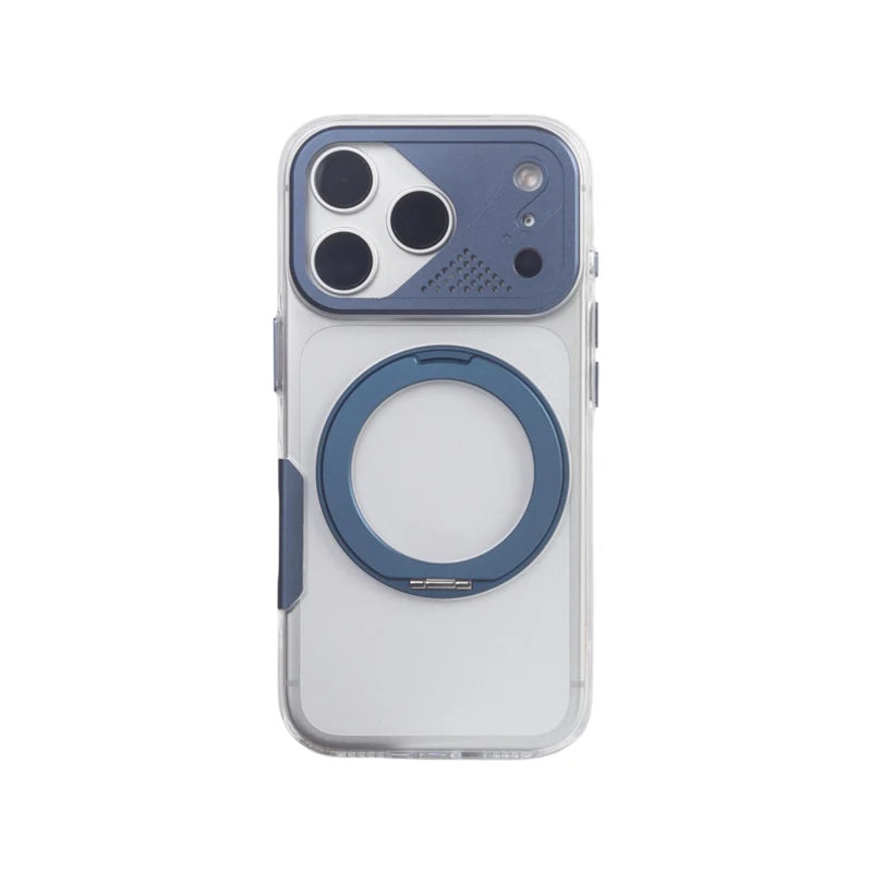 Shockproof Clear MagSafe Case with 360° Ring Stand for iPhone 17 Pro and 17 Pro Max
