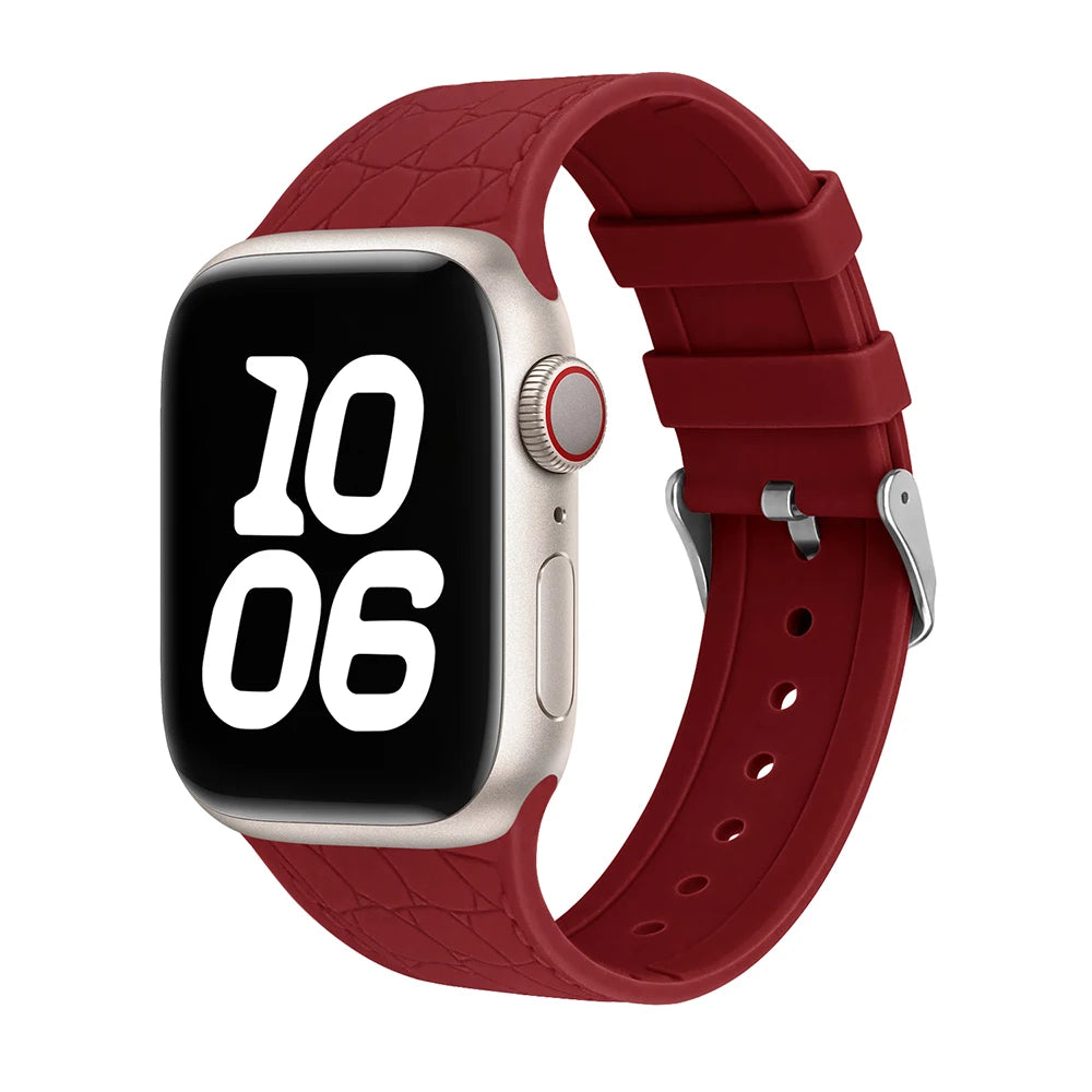 Soft Lychee Pattern Silicone Strap for Apple Watch
