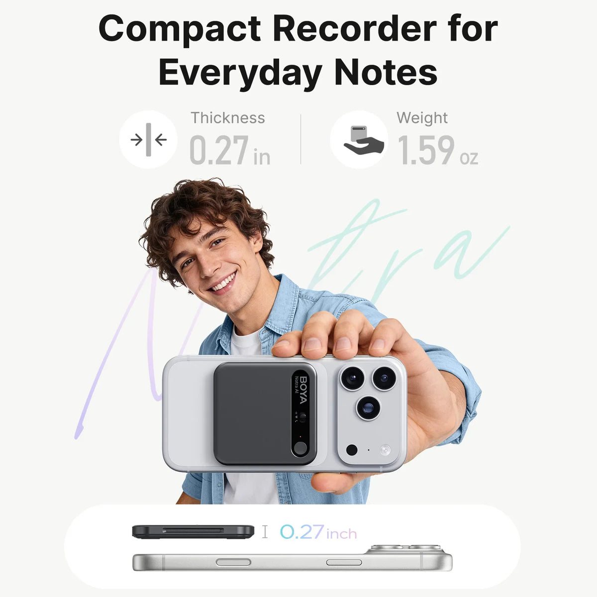 BOYA Notra AI 140+ Language Voice Recorder