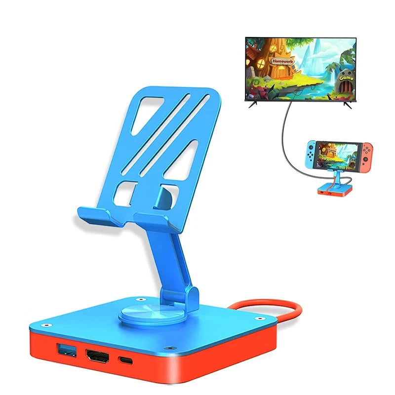 3-in-1 Adjustable Pad Stand with Built-In USB-C Hub for Nintendo Switch