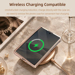 Glitter Case with Hinge Guard and Rotating Magnetic Ring Stand for Samsung Galaxy Z Fold 8