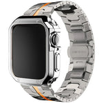Stainless Steel Link Strap + TPU Case Combo for Apple Watch