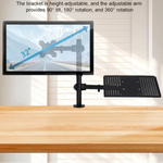 Adjustable Desk Mount Stand with Monitor Arm and Laptop Tray