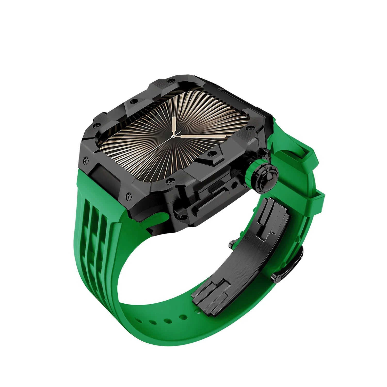 Luxury Stainless Steel Case & Silicone Strap Modification Kit for Apple Watch Series 10 (46mm)