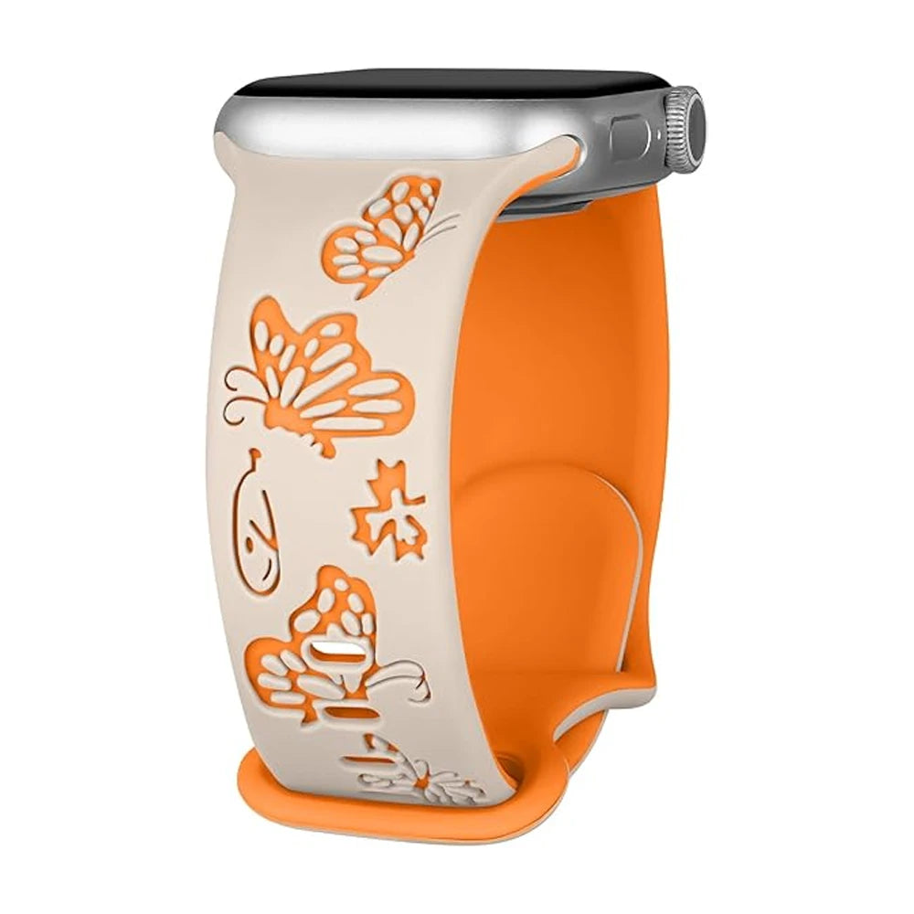 Fashion Engraved Silicone Bands for Apple Watch