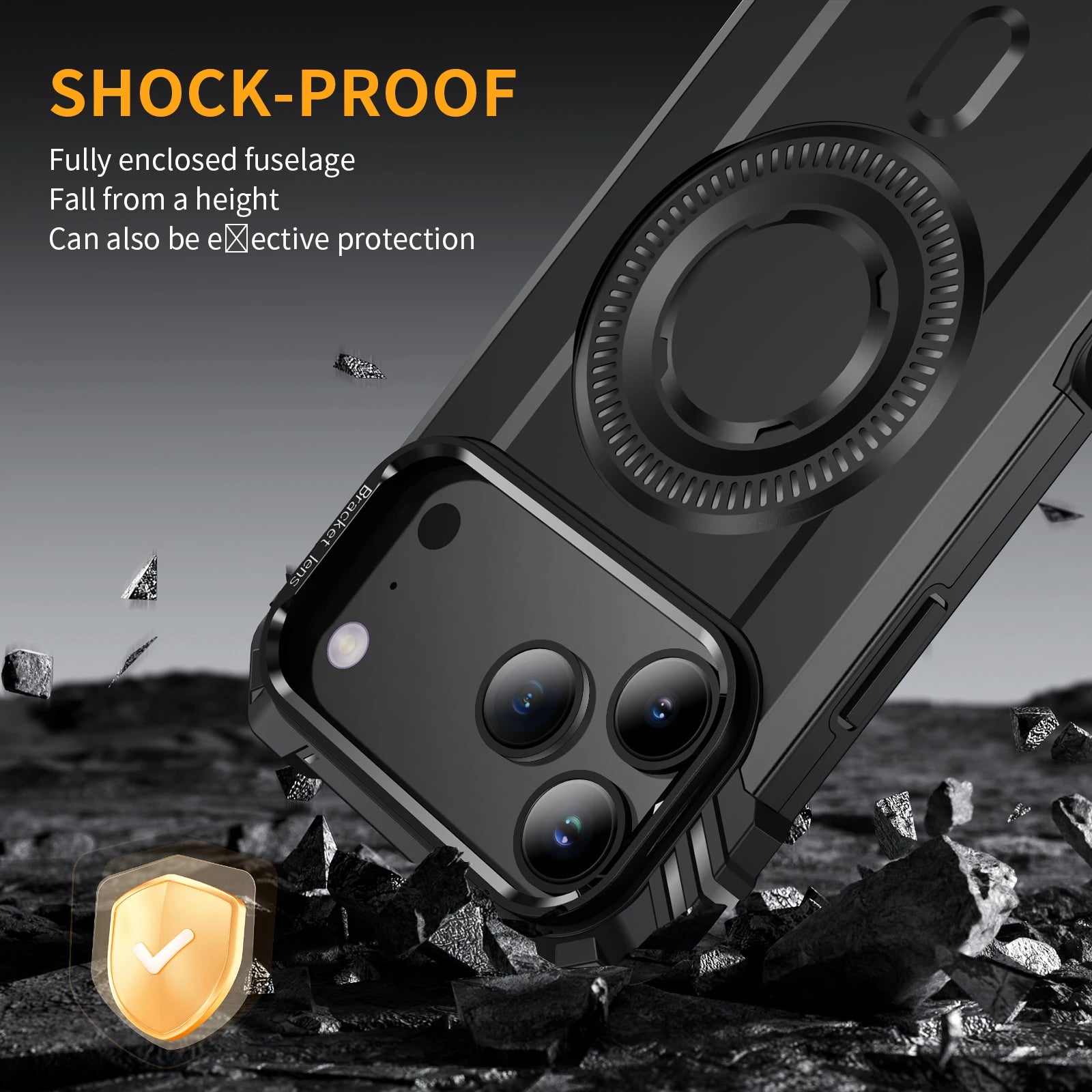 Armor Shockproof MagSafe Case with Metal Lens Bracket for iPhone 17 Series