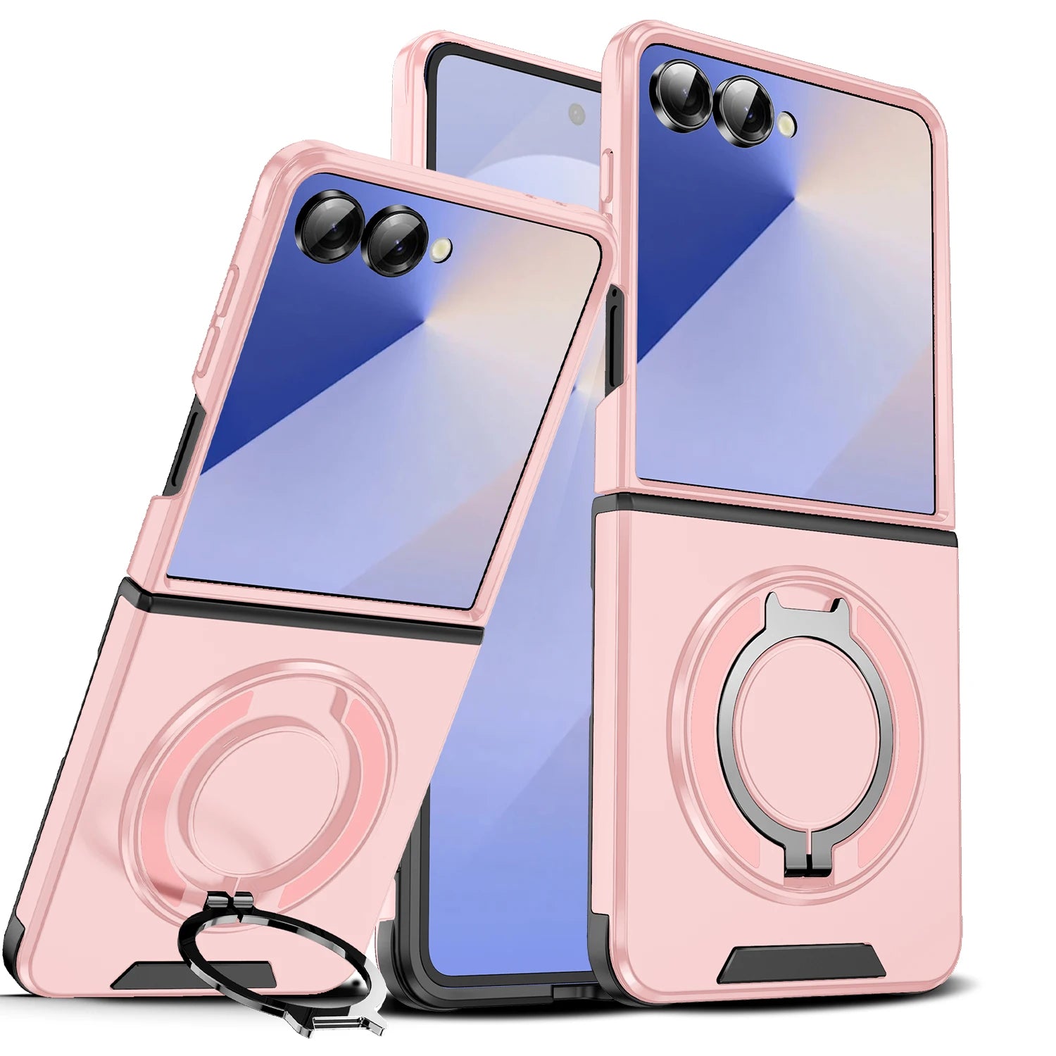 Samsung Galaxy Z Flip 7 Luxury Magnetic Charging Case with Ring Holder