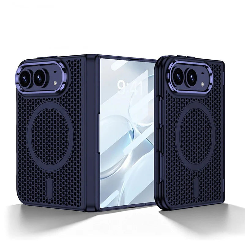 Perforated Heat-Dissipating MagSafe Case with Raised Camera Ring for iPhone Duo