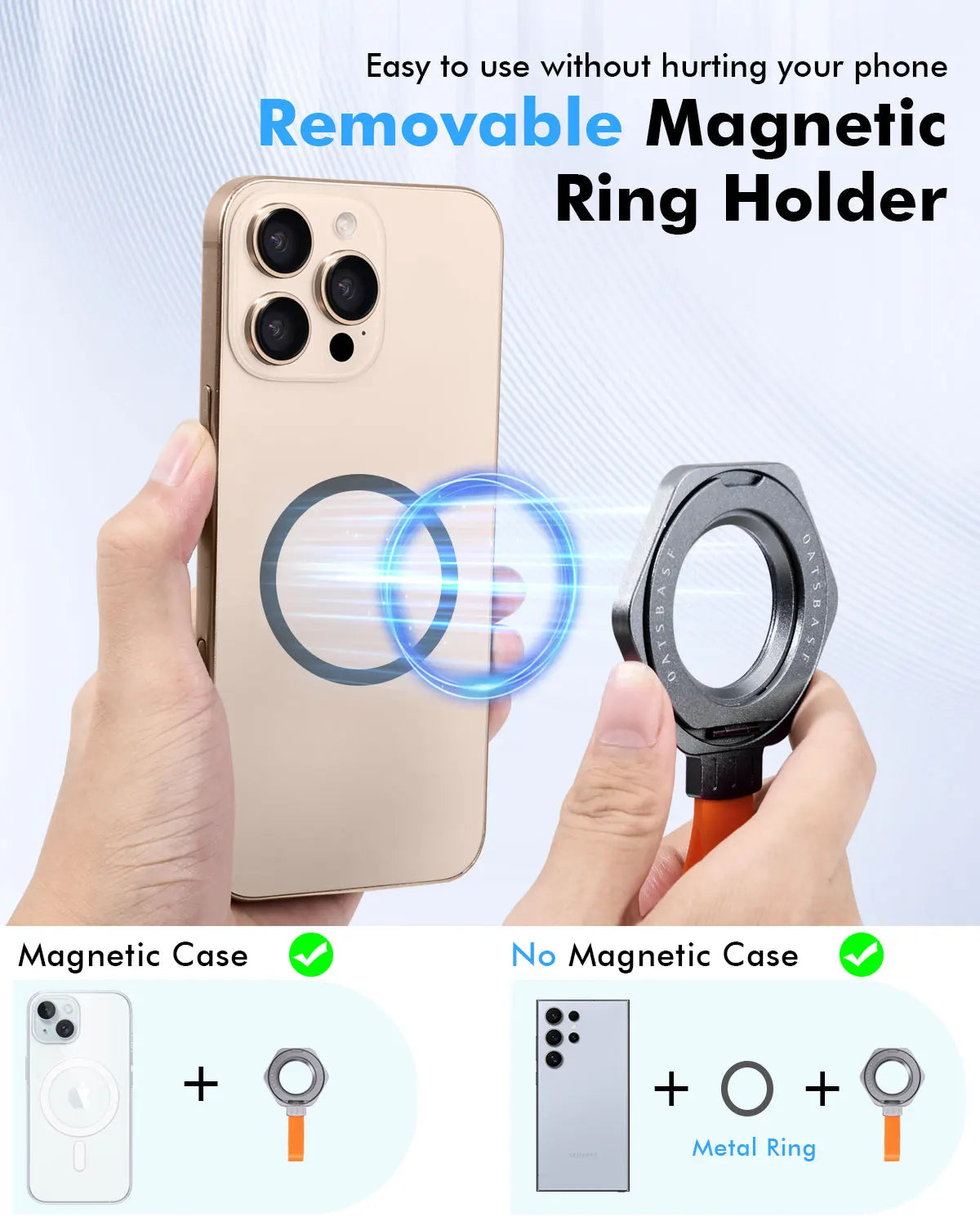 360° Rotating Magnetic Phone Holder with Silicone Lanyard