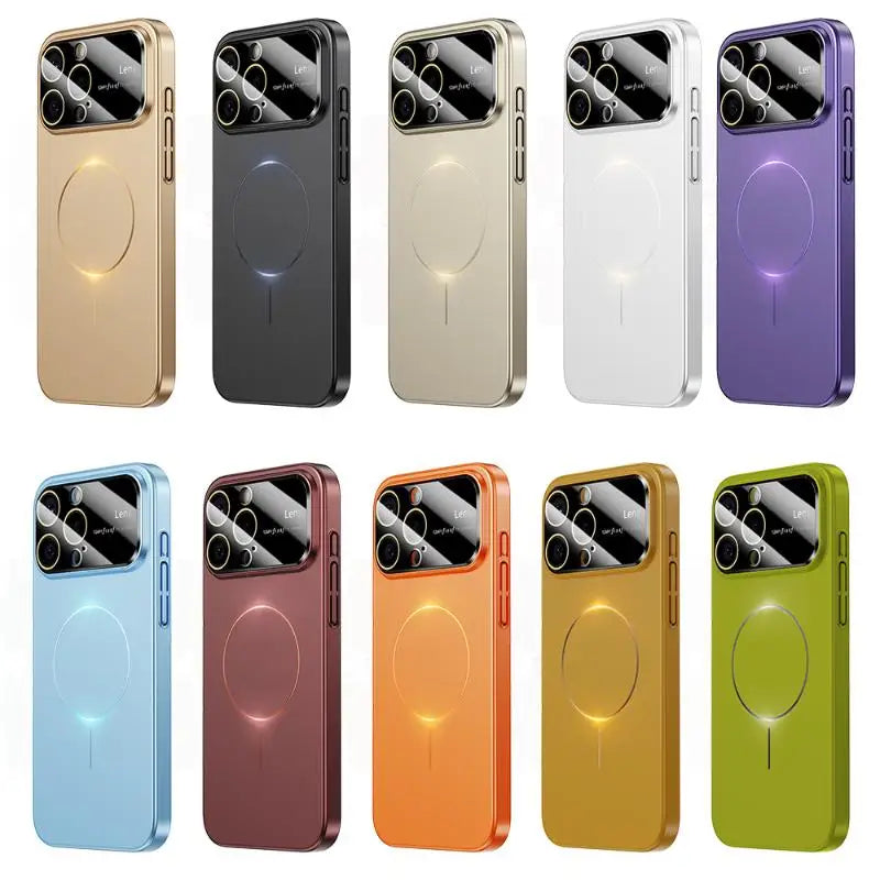 Hard Shell MagSafe Case with Lens Film Window for iPhone 16 Series