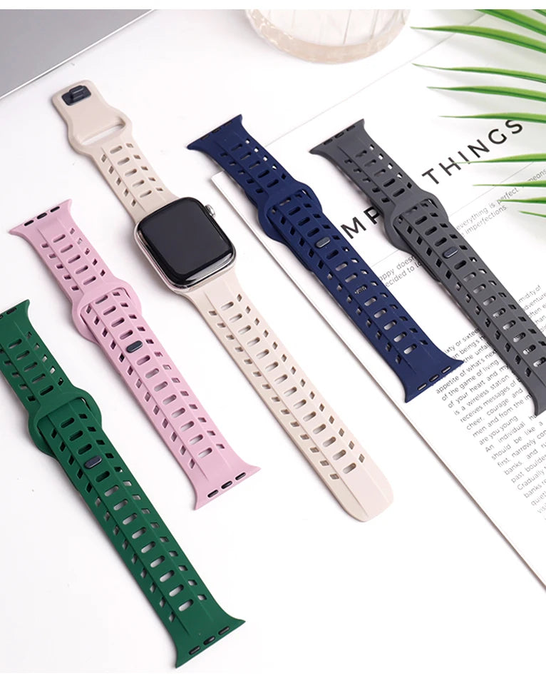 Premium Silicone Breathable Band for Apple Watch