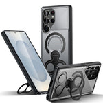 Heavy Duty Magnetic Case with Metal Ring Grip for Samsung Galaxy S24 Series