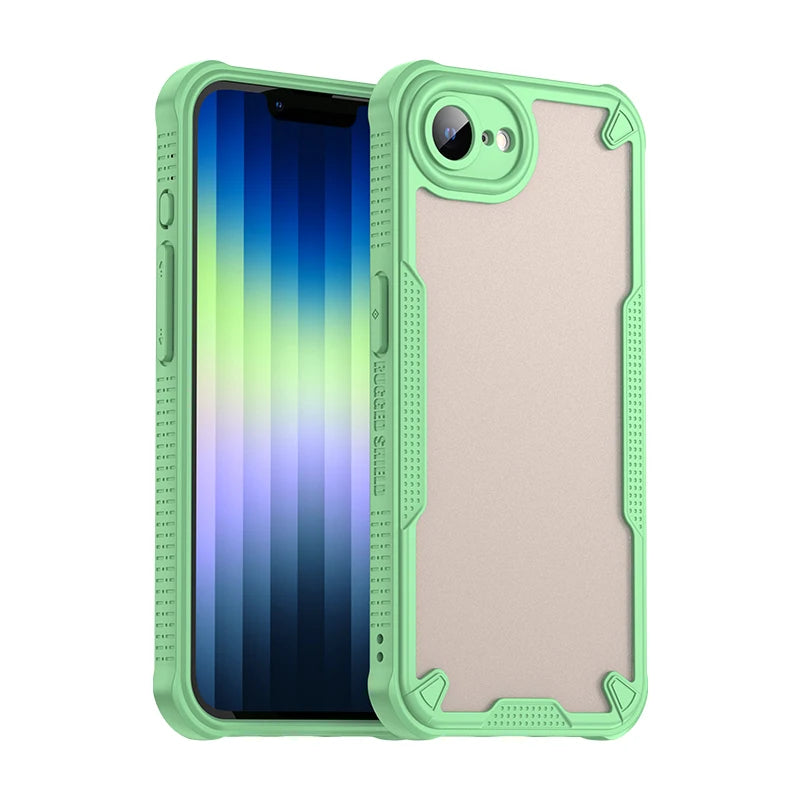 iPhone 16e Scratch-Proof Hard PC + Soft TPU Border Translucent Matte Case