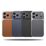 Shockproof Leather Bumper Case with Full Camera Lens Protection for iPhone 17 Series