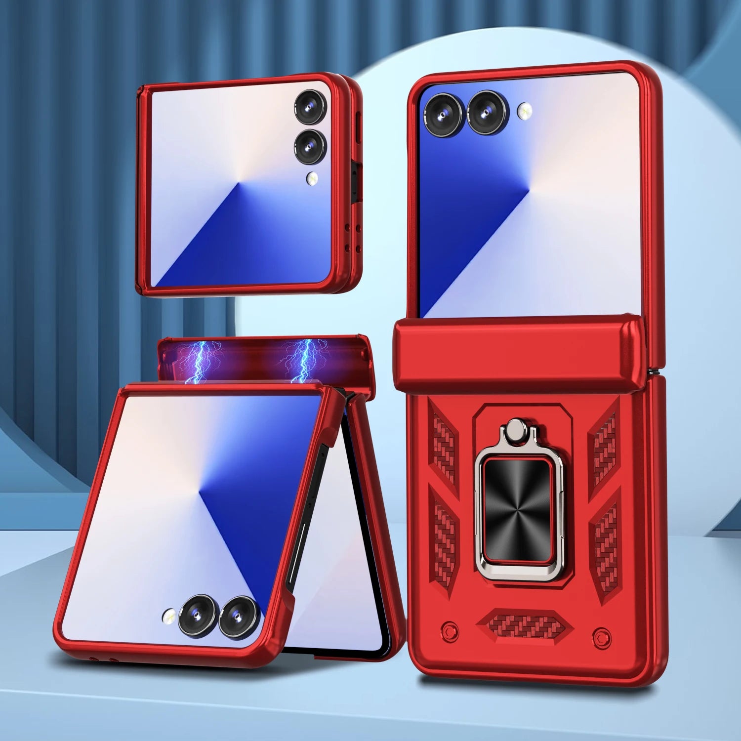 Slim Protective Hard PC Case with Ring Stand for Samsung Galaxy Z Flip 8