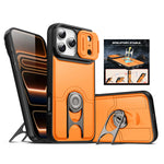 Shockproof Armor Case with Sliding Camera Cover and Kickstand for iPhone 17 Series