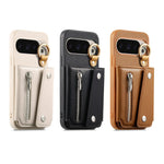 Zipper Wallet Leather Flip Case with Ring Holder for Google Pixel 9 Series